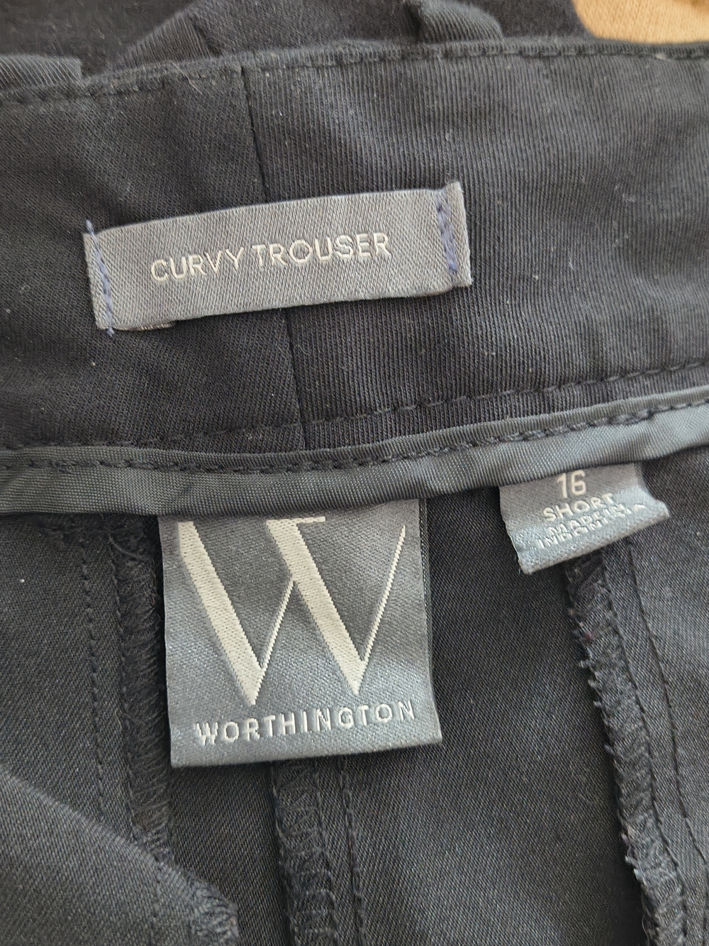 Worthington Black Curvy Trouser Pants